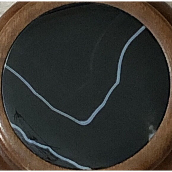 Agate Stone Hand Crafted Wood Trinket Stash Box Inlay Lid Artisan Made in Brazil - Picture 10 of 10